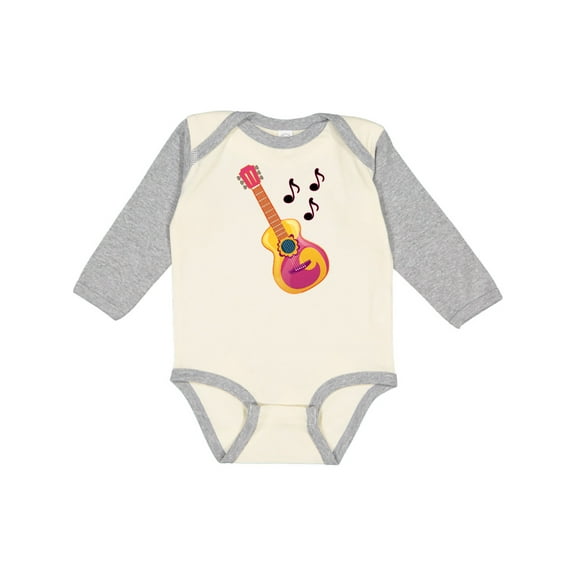 Inktastic Guitar Music Retro Musician Boys or Girls Long Sleeve Baby Bodysuit