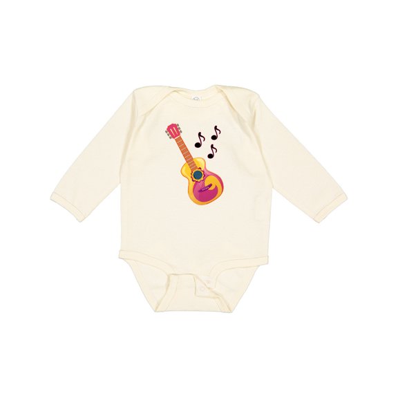 Inktastic Guitar Music Retro Musician Boys or Girls Long Sleeve Baby Bodysuit