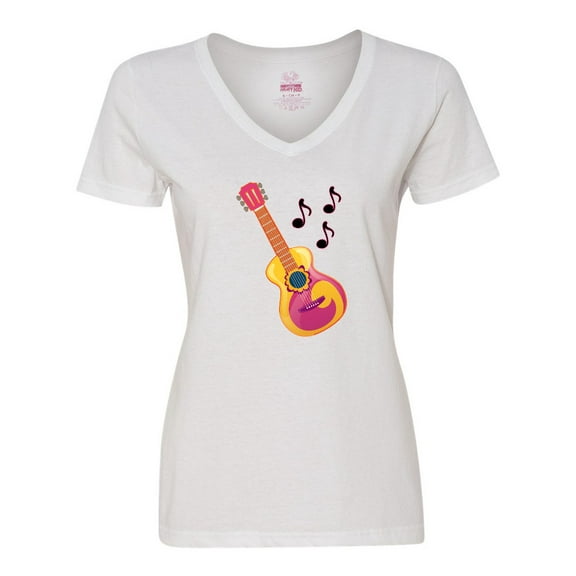 Inktastic Guitar Music Retro Musician Women's V-Neck T-Shirt