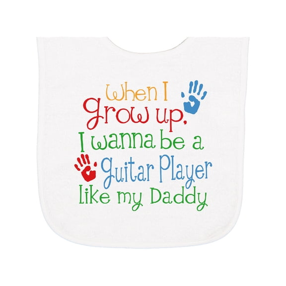 Inktastic Guitar Player Like Daddy Baby Terry Cloth Bib