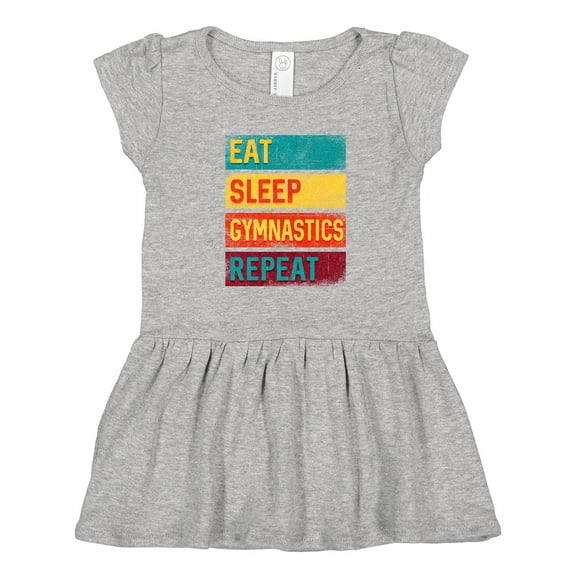 Inktastic Gymnast Eat Sleep Gymnastics Repeat Girls Toddler Dress