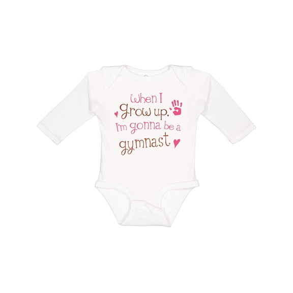 Inktastic Gymnast Future Girls Long Sleeve Baby Bodysuit
