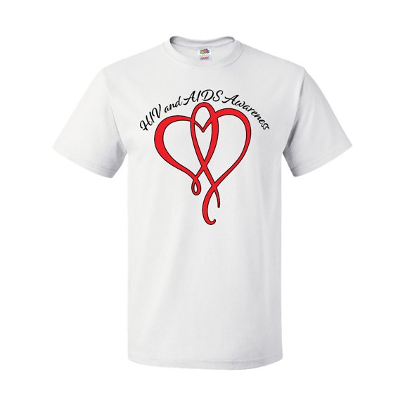 Inktastic HIV and AIDS Awareness Red Heart Ribbon T-Shirt