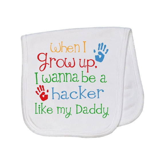 Inktastic Hacker Like Daddy Baby Burp Cloth