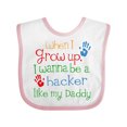thumbnail image 1 of Inktastic Hacker Like Daddy Boys or Girls Baby Bib, 1 of 4