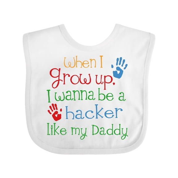 Inktastic Hacker Like Daddy Boys or Girls Baby Bib