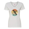 thumbnail image 1 of Inktastic Hair Stylist Barber Retro Sunset Women's V-Neck T-Shirt, 1 of 5
