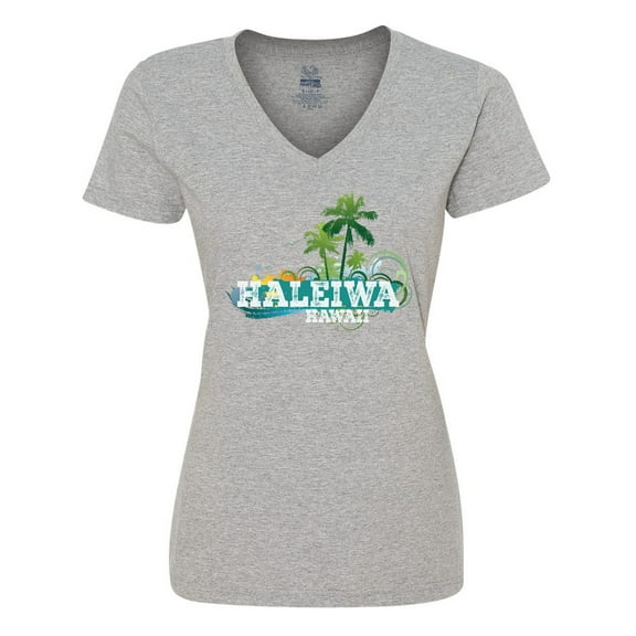 Inktastic Haleiwa Hawaii Vacation Women's V-Neck T-Shirt