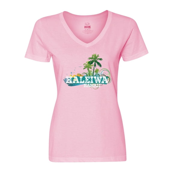 Inktastic Haleiwa Hawaii Vacation Women's V-Neck T-Shirt
