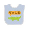 thumbnail image 1 of Inktastic Half Birthday 1/2 Boy Alligator Boys Baby Bib, 1 of 4