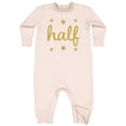 thumbnail image 1 of Inktastic Half Birthday 1/2 Photo Baby Fleece Romper, 1 of 4