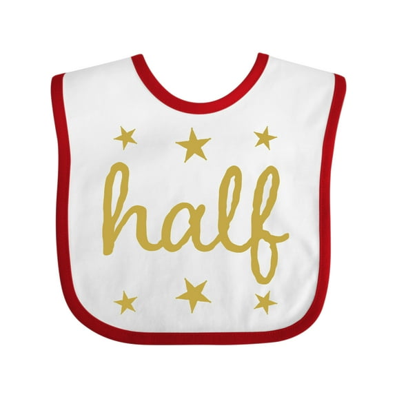 Inktastic Half Birthday 1/2 Photo Boys or Girls Baby Bib