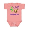 thumbnail image 1 of Inktastic Half Birthday 6 Months Baby Monkey Boys or Girls Baby Bodysuit, 1 of 5