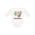thumbnail image 1 of Inktastic Half Birthday 6 Months Baby Monkey Boys or Girls Long Sleeve Baby Bodysuit, 1 of 5