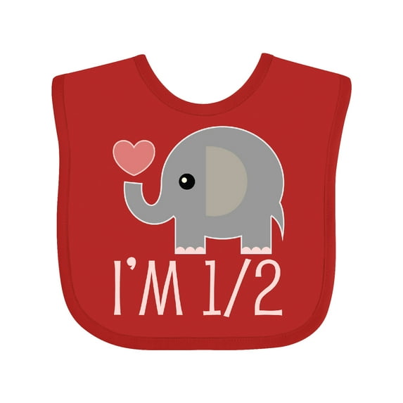 Inktastic Half Birthday Cute Elephant Girls Baby Bib