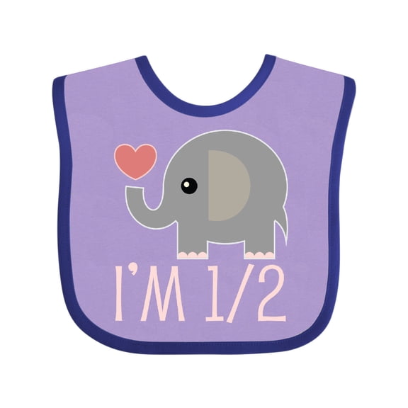 Inktastic Half Birthday Cute Elephant Girls Baby Bib