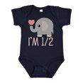 thumbnail image 1 of Inktastic Half Birthday Cute Elephant Girls Baby Bodysuit, 1 of 5