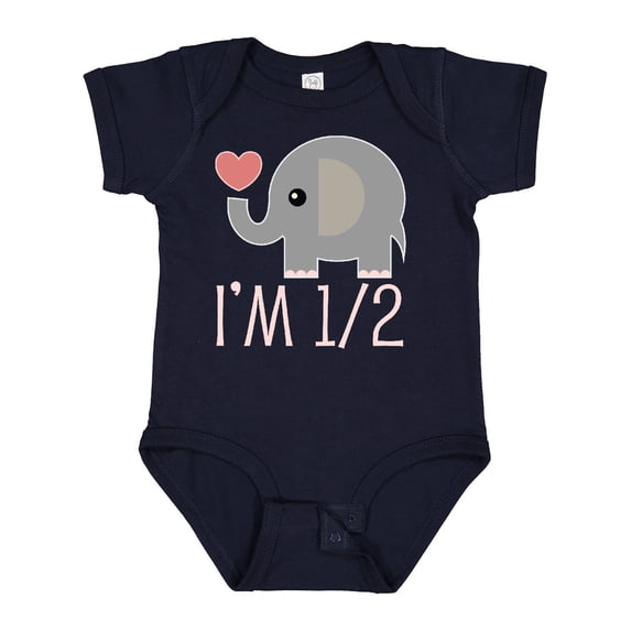 Inktastic Half Birthday Cute Elephant Girls Baby Bodysuit