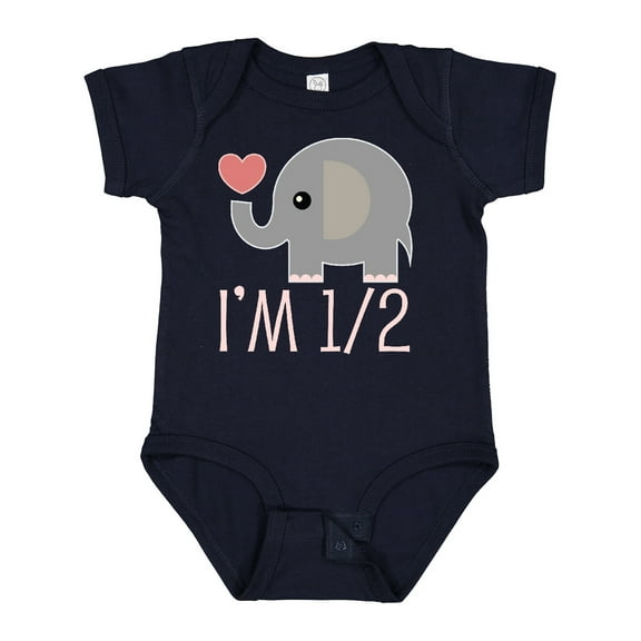 Inktastic Half Birthday Cute Elephant Girls Baby Bodysuit