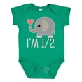 thumbnail image 1 of Inktastic Half Birthday Cute Elephant Girls Baby Bodysuit, 1 of 5