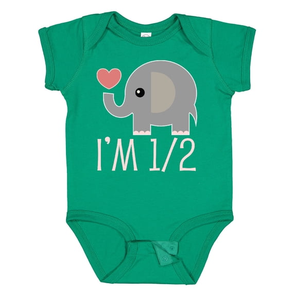 Inktastic Half Birthday Cute Elephant Girls Baby Bodysuit