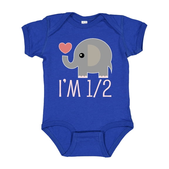 Inktastic Half Birthday Cute Elephant Girls Baby Bodysuit