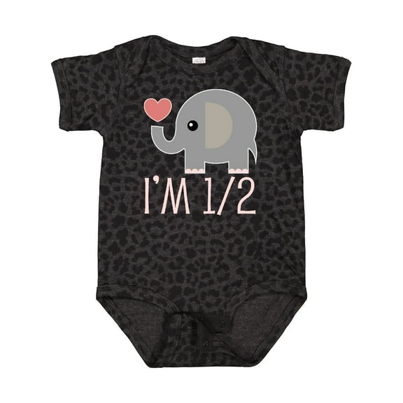 Inktastic Half Birthday Cute Elephant Girls Baby Bodysuit