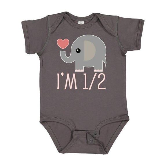 Inktastic Half Birthday Cute Elephant Girls Baby Bodysuit