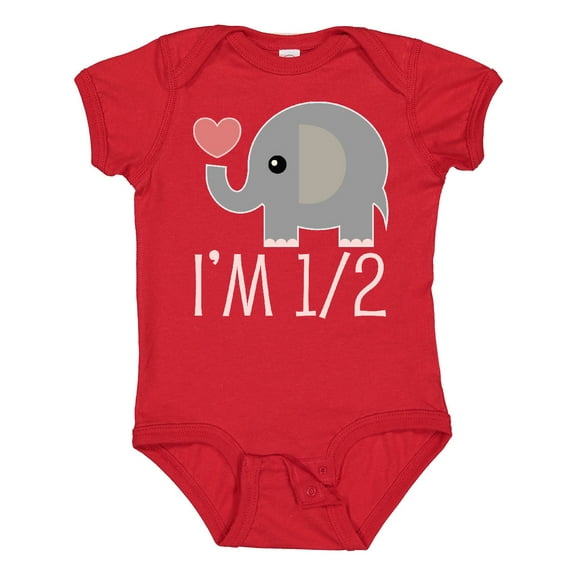 Inktastic Half Birthday Cute Elephant Girls Baby Bodysuit