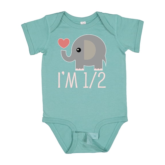 Inktastic Half Birthday Cute Elephant Girls Baby Bodysuit