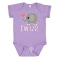 thumbnail image 1 of Inktastic Half Birthday Cute Elephant Girls Baby Bodysuit, 1 of 5