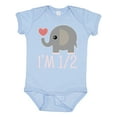 thumbnail image 1 of Inktastic Half Birthday Cute Elephant Girls Baby Bodysuit, 1 of 5