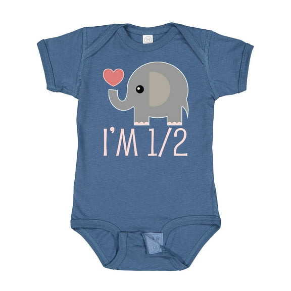 Inktastic Half Birthday Cute Elephant Girls Baby Bodysuit