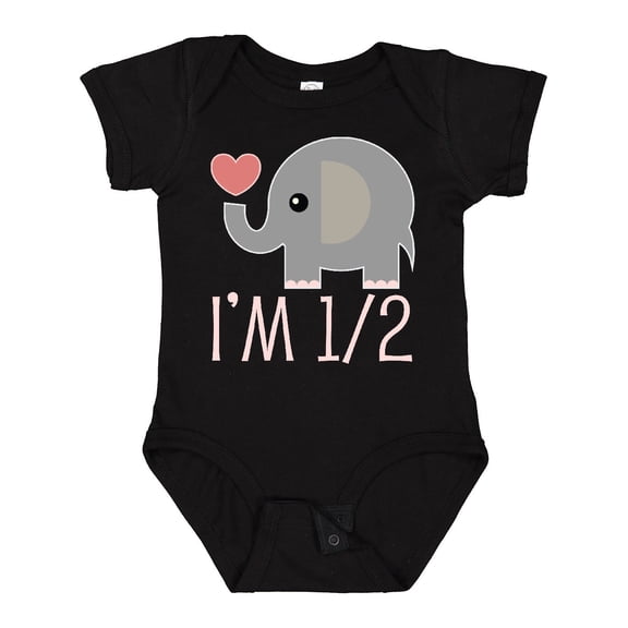 Inktastic Half Birthday Cute Elephant Girls Baby Bodysuit