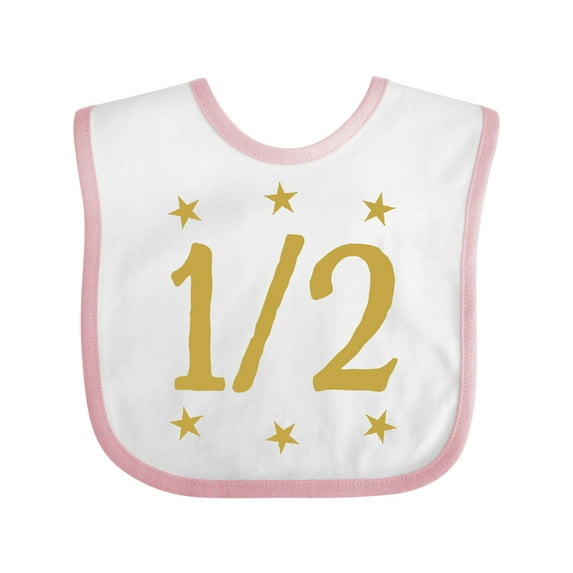 Inktastic Half Birthday Gold Stars Boys or Girls Baby Bib