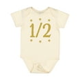 thumbnail image 1 of Inktastic Half Birthday Gold Stars Boys or Girls Baby Bodysuit, 1 of 5