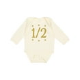 thumbnail image 1 of Inktastic Half Birthday Gold Stars Boys or Girls Long Sleeve Baby Bodysuit, 1 of 5