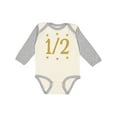 thumbnail image 1 of Inktastic Half Birthday Gold Stars Boys or Girls Long Sleeve Baby Bodysuit, 1 of 5