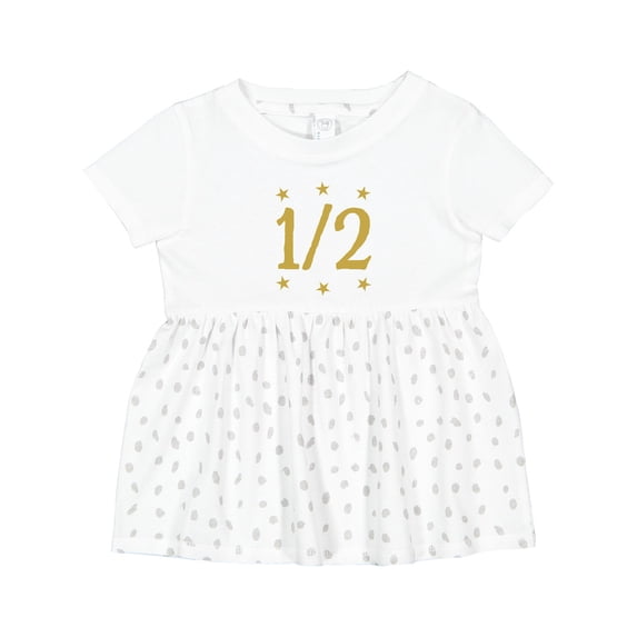 Inktastic Half Birthday Gold Stars Girls Baby Dress