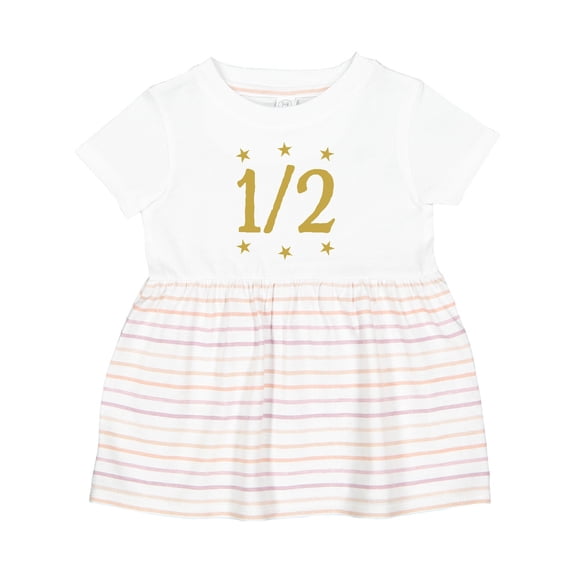 Inktastic Half Birthday Gold Stars Girls Baby Dress