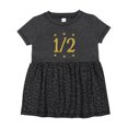 thumbnail image 1 of Inktastic Half Birthday Gold Stars Girls Baby Dress, 1 of 5