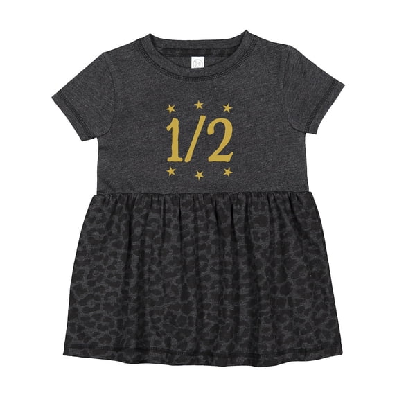 Inktastic Half Birthday Gold Stars Girls Baby Dress