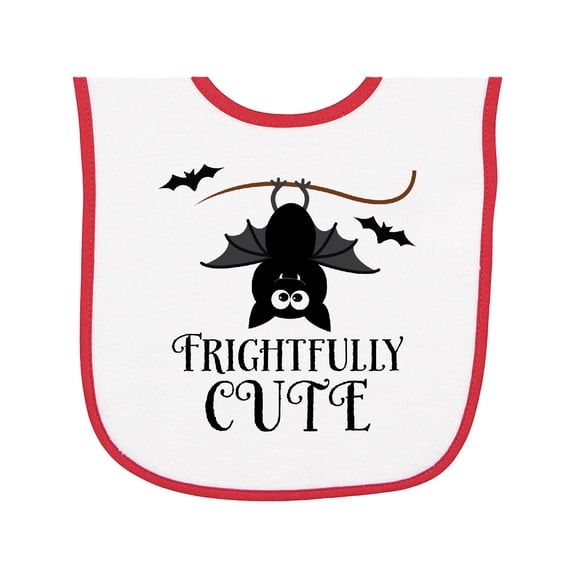 Inktastic Halloween Bat Frightfully Cute Holiday Baby Terry Cloth Bib