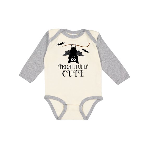 Inktastic Halloween Bat Frightfully Cute Holiday Boys or Girls Long Sleeve Baby Bodysuit