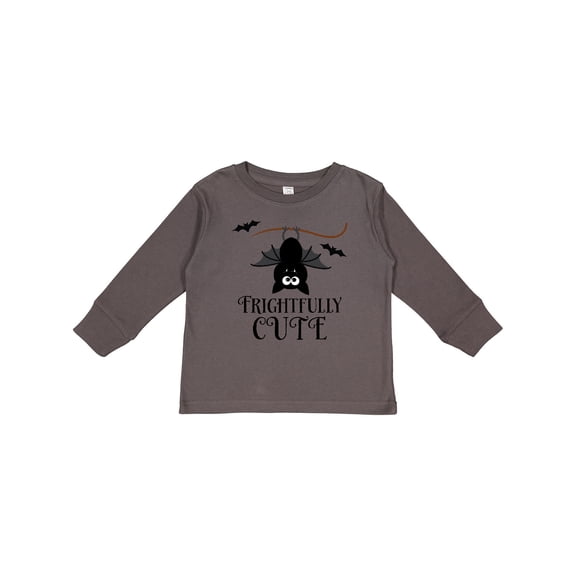 Inktastic Halloween Bat Frightfully Cute Holiday Boys or Girls Long Sleeve Toddler T-Shirt