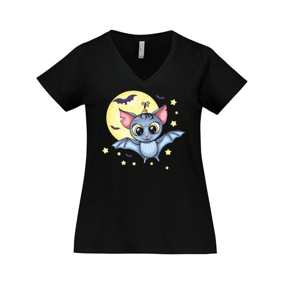 Inktastic Halloween Bat Women's Plus Size V-Neck T-Shirt