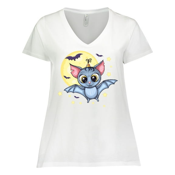 Inktastic Halloween Bat Women's Plus Size V-Neck T-Shirt