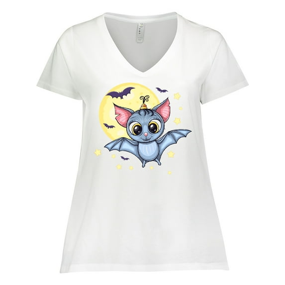 Inktastic Halloween Bat Women's Plus Size V-Neck T-Shirt