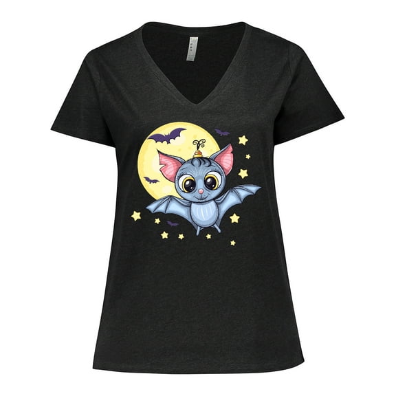 Inktastic Halloween Bat Women's Plus Size V-Neck T-Shirt