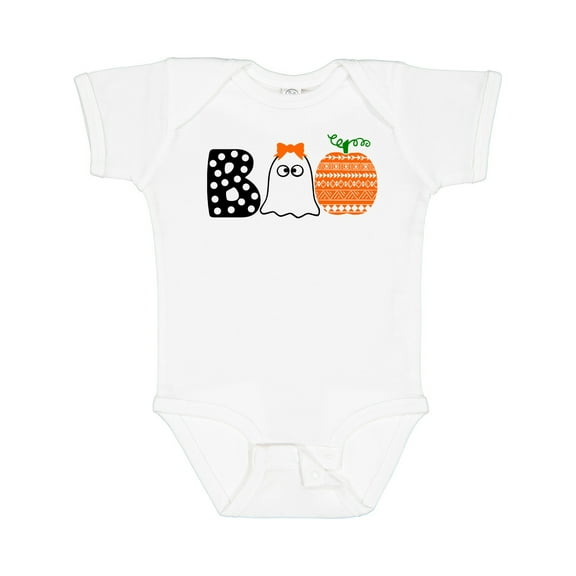 Inktastic Halloween Boo Cute Ghost and Pumpkin Boys or Girls Baby Bodysuit